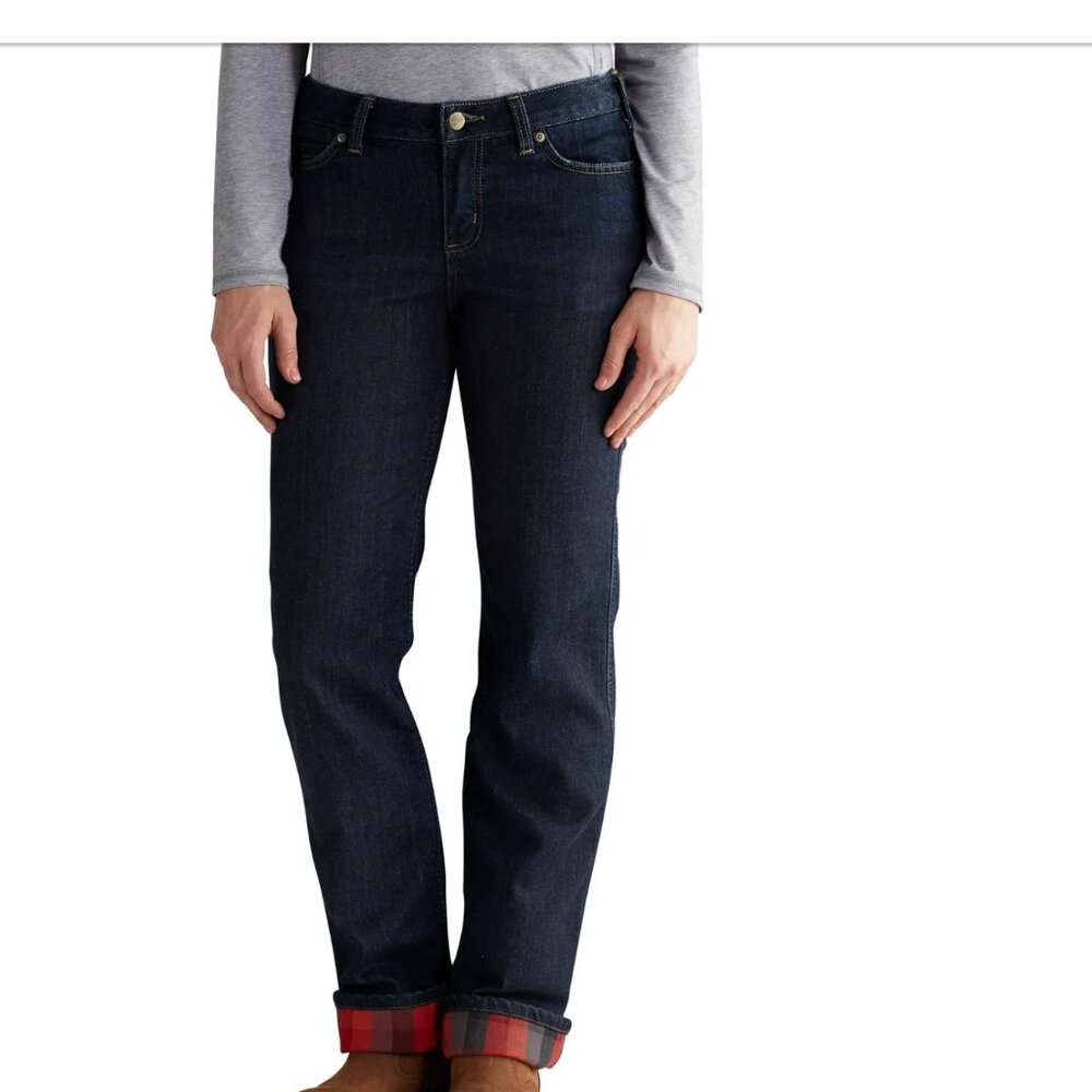 NWT Carhartt Women's Blaine Flannel-Lined‎ Jean Original Fit Straight Leg 18